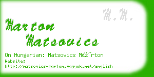 marton matsovics business card